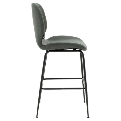 Bar Stool Impel metal black legs-fabric dark grey