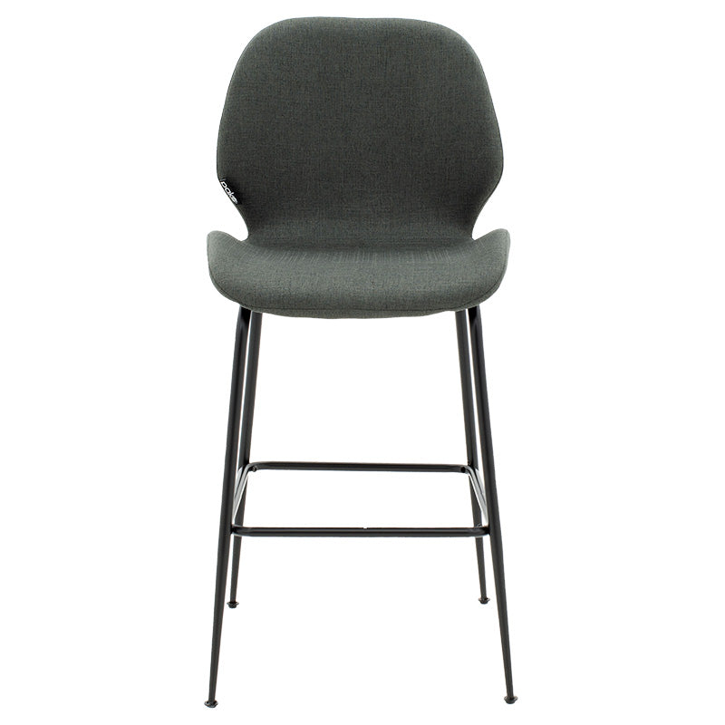 Bar Stool Impel metal black legs-fabric dark grey