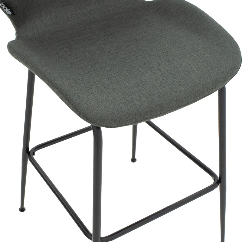 Bar Stool Impel metal black legs-fabric dark grey