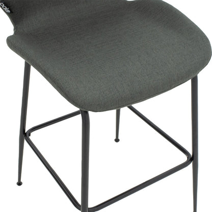 Bar Stool Impel metal black legs-fabric dark grey