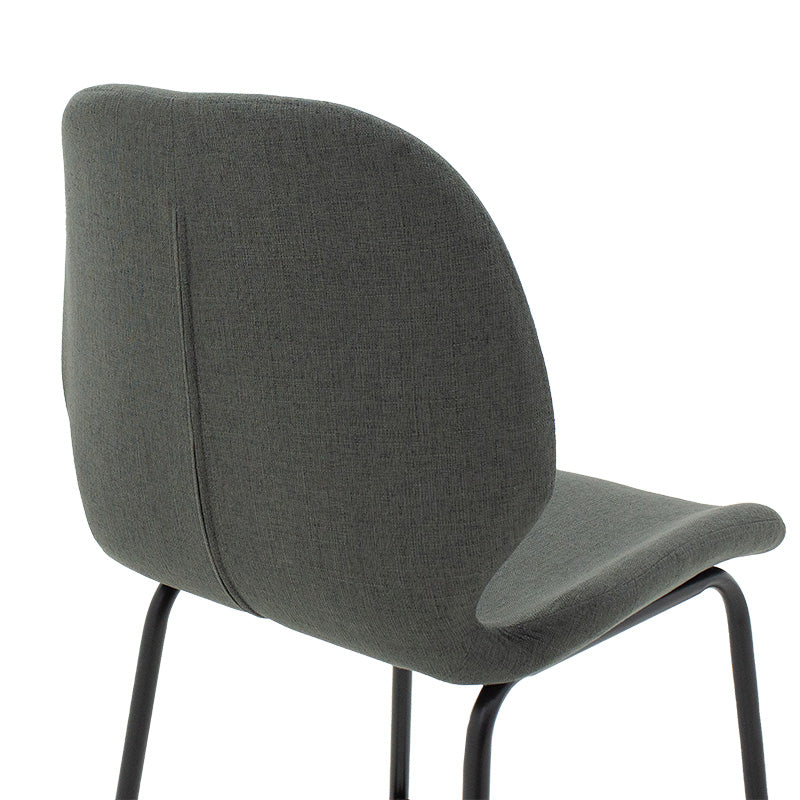 Bar Stool Impel metal black legs-fabric dark grey