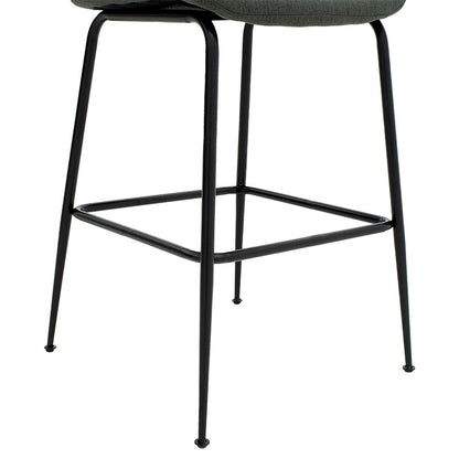 Bar Stool Impel metal black legs-fabric dark grey