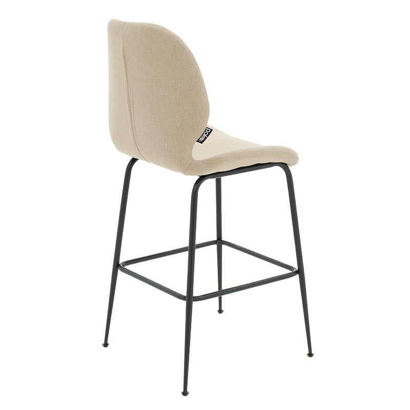 Bar Stool Impel metal black legs-fabric beige