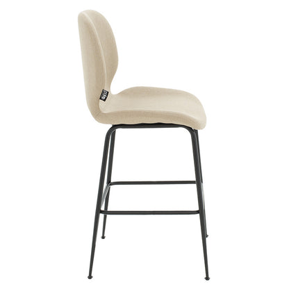 Bar Stool Impel metal black legs-fabric beige