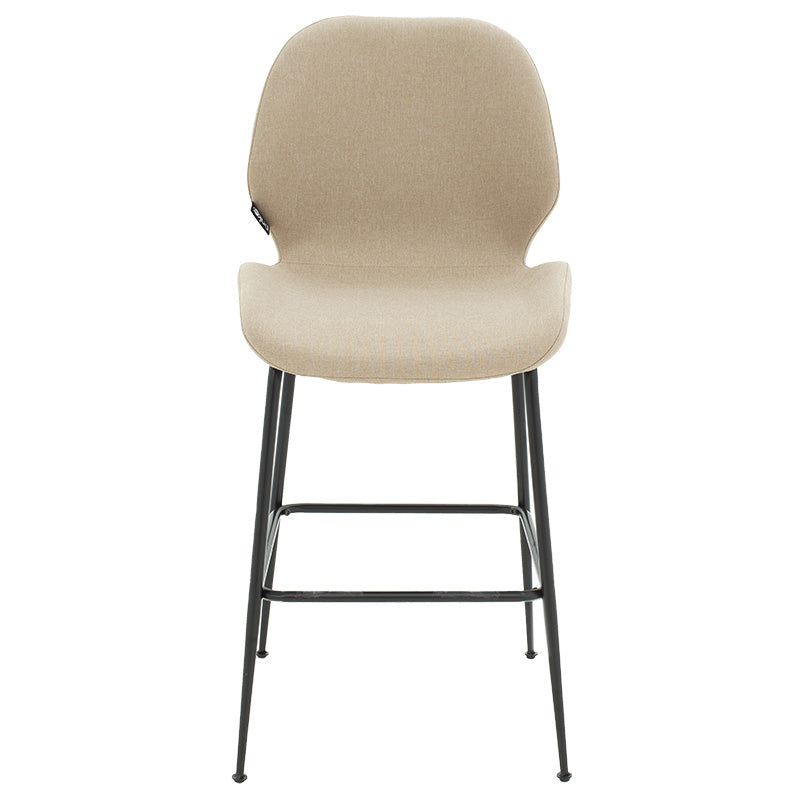 Bar Stool Impel metal black legs-fabric beige