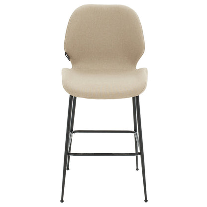 Bar Stool Impel metal black legs-fabric beige