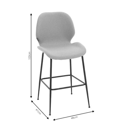 Bar Stool Impel metal black legs-fabric beige