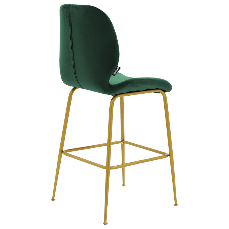 Bar stool Impel pakoworld metallic gold-velvet dark green