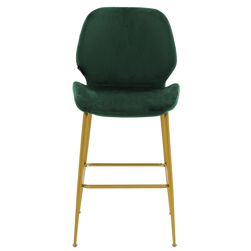 Bar stool Impel pakoworld metallic gold-velvet dark green