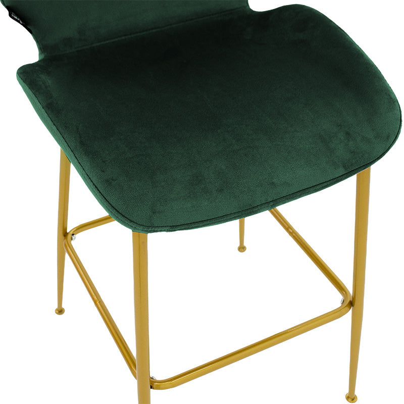 Bar stool Impel pakoworld metallic gold-velvet dark green