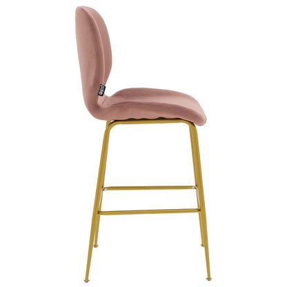 Bar Stool Impel metal golden legs-velvet rotten apple