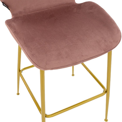 Bar Stool Impel metal golden legs-velvet rotten apple