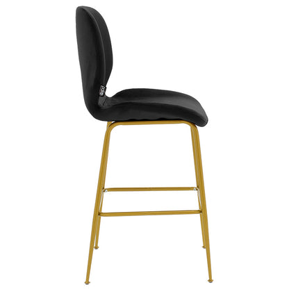 Bar Stool Impel metal golden legs-velvet black