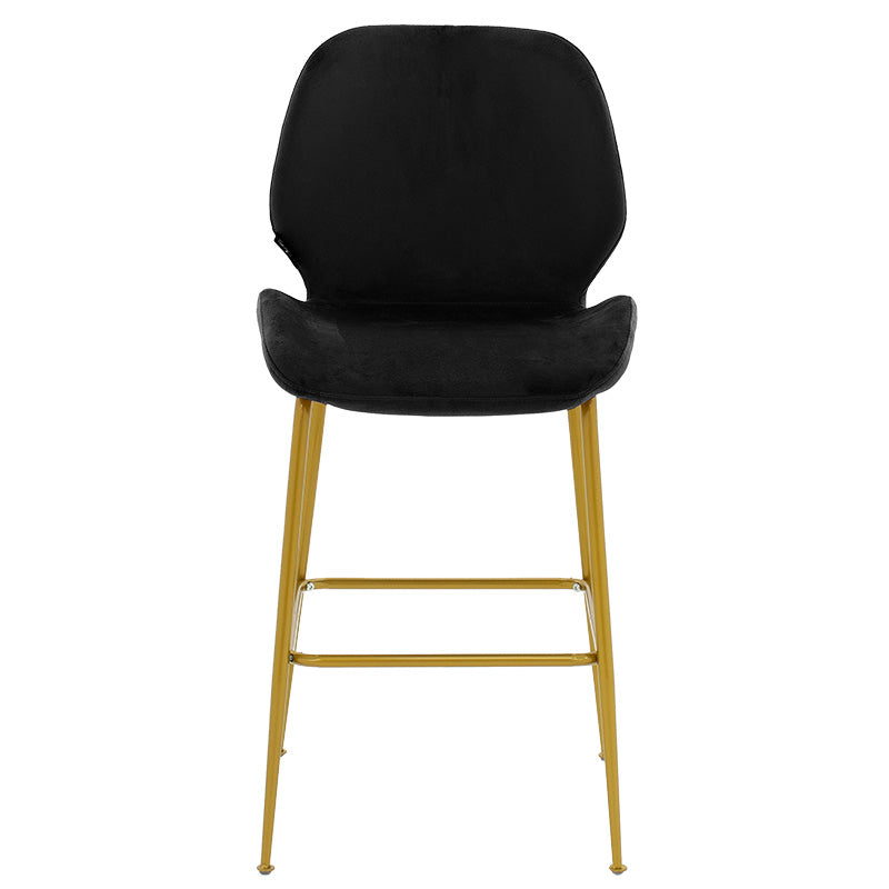 Bar Stool Impel metal golden legs-velvet black