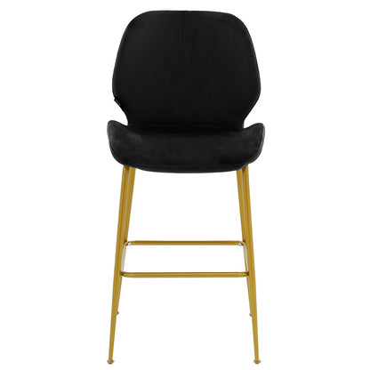 Bar Stool Impel metal golden legs-velvet black