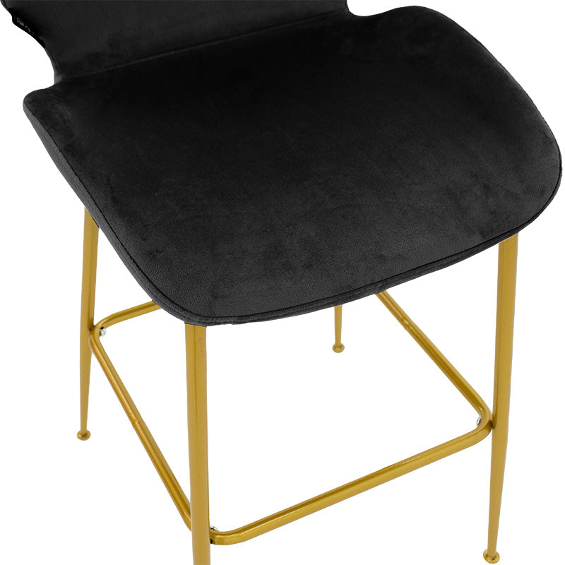 Bar Stool Impel metal golden legs-velvet black