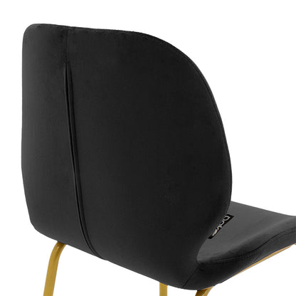 Bar Stool Impel metal golden legs-velvet black