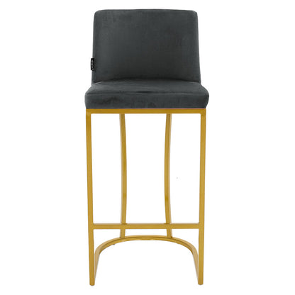 Bar Stool Impartial metal golden legs-velvet dark grey
