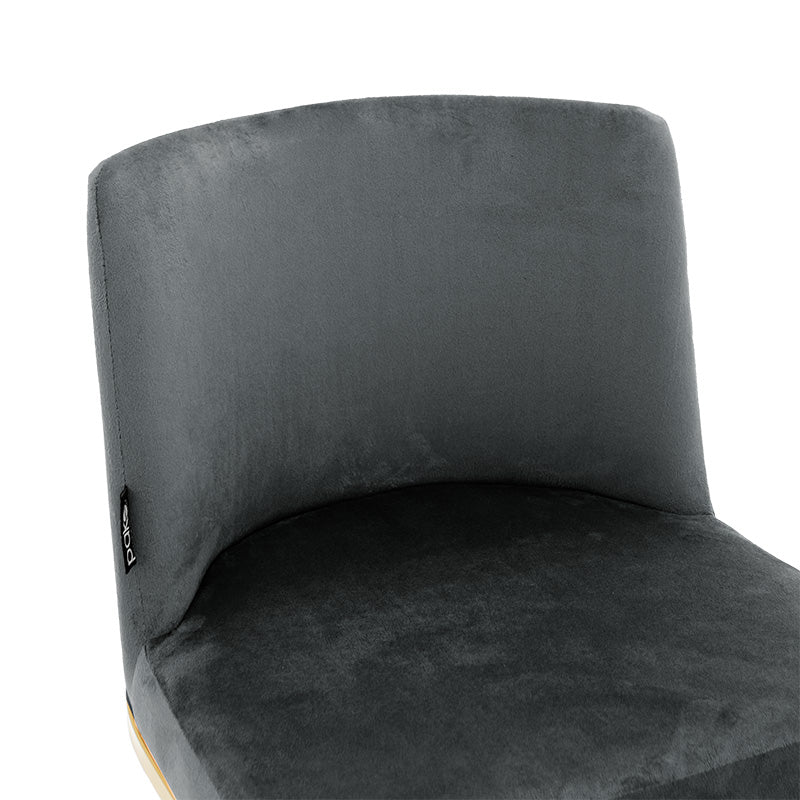 Bar Stool Impartial metal golden legs-velvet dark grey