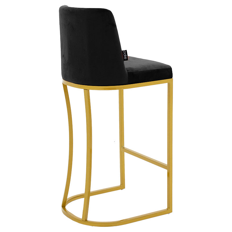 Bar Stool Impartial metal golden legs-velvet black