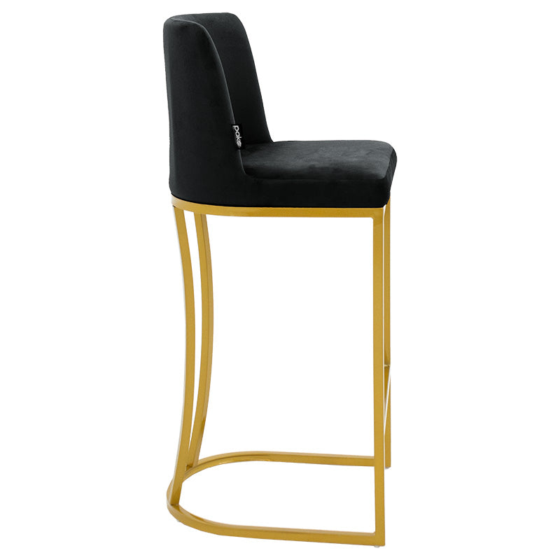 Bar Stool Impartial metal golden legs-velvet black