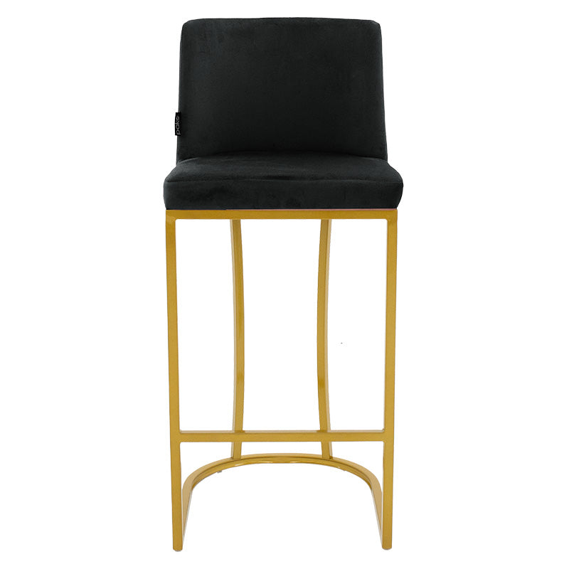 Bar Stool Impartial metal golden legs-velvet black