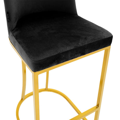 Bar Stool Impartial metal golden legs-velvet black