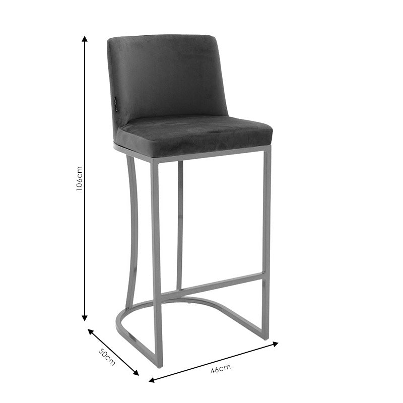 Bar Stool Impartial metal golden legs-velvet black