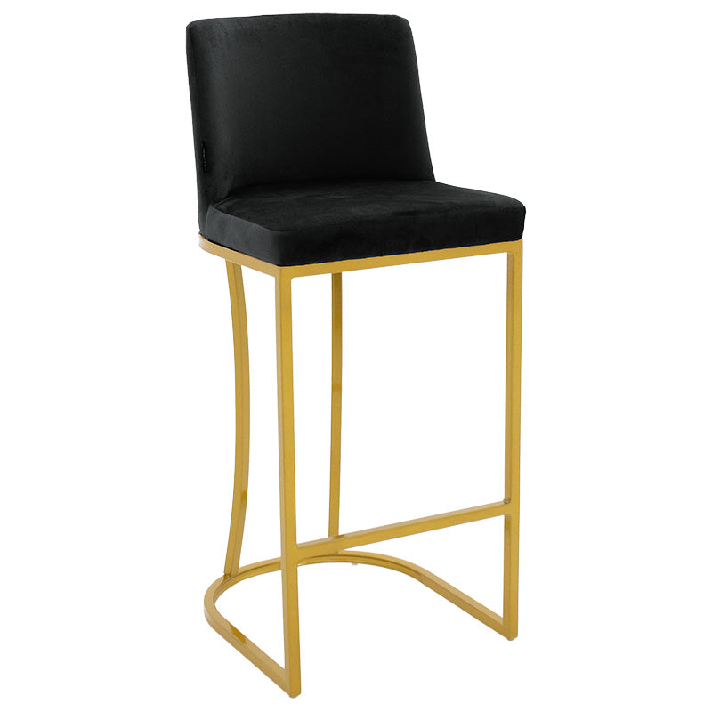 Bar Stool Impartial metal golden legs-velvet black