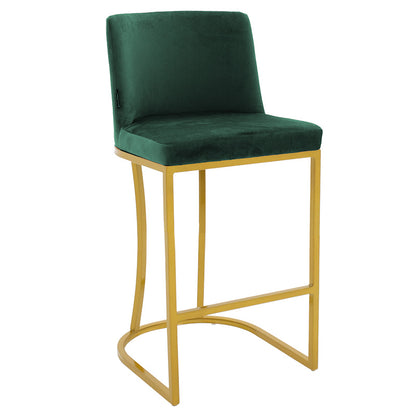 Bar Stool medium height Impartial I metal golden legs-velvet dark green