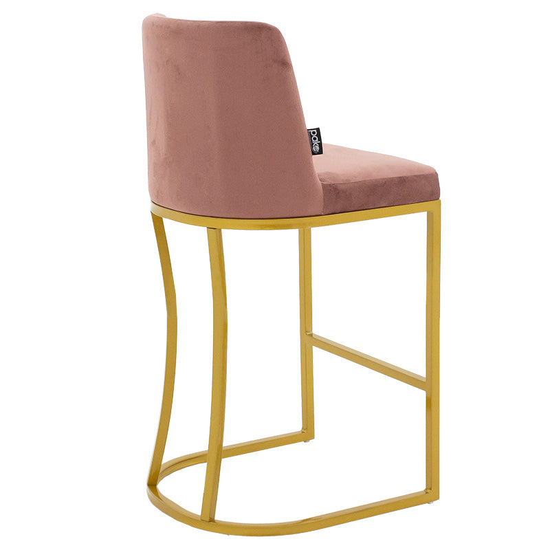 Bar Stool medium height Impartial I metal golden legs-velvet rotten apple