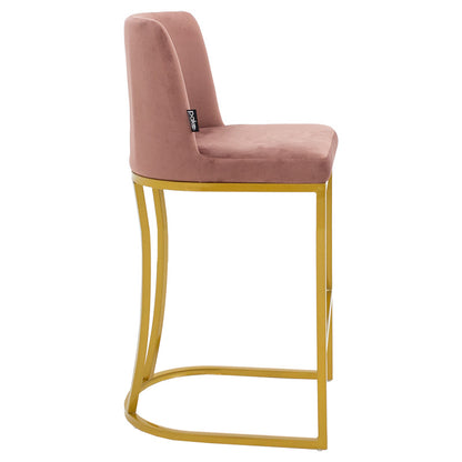 Bar Stool medium height Impartial I metal golden legs-velvet rotten apple