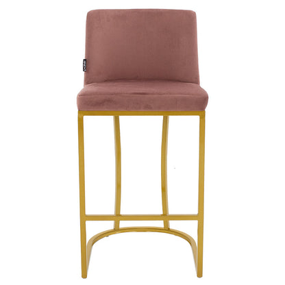 Bar Stool medium height Impartial I metal golden legs-velvet rotten apple