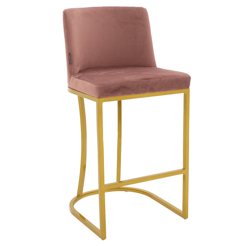 Bar Stool medium height Impartial I metal golden legs-velvet rotten apple