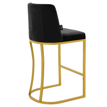 Bar Stool medium height Impartial I metal golden legs-velvet black