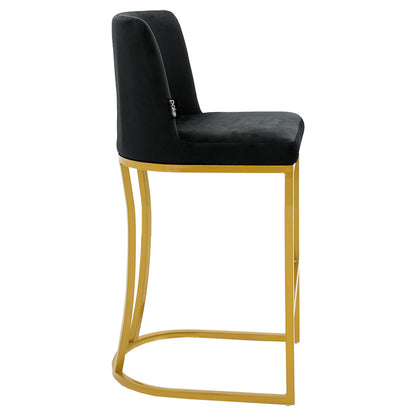 Bar Stool medium height Impartial I metal golden legs-velvet black