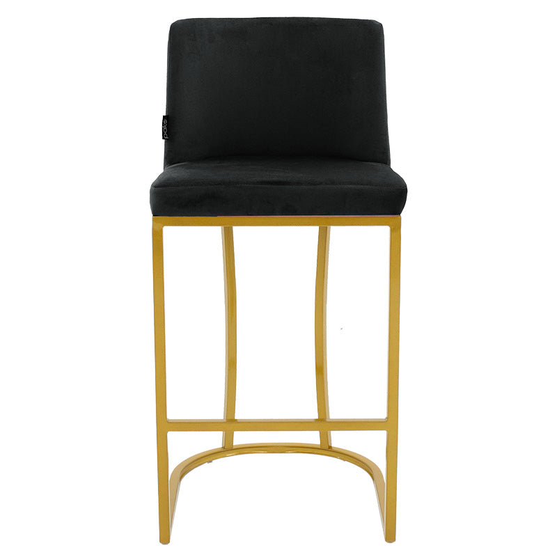 Bar Stool medium height Impartial I metal golden legs-velvet black