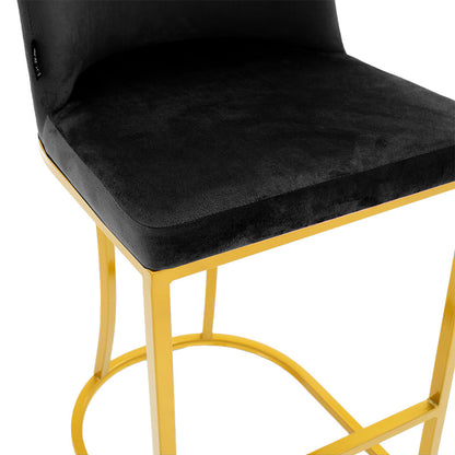 Bar Stool medium height Impartial I metal golden legs-velvet black