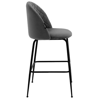 Bar Stool Kudos metal black legs-velve dark grey