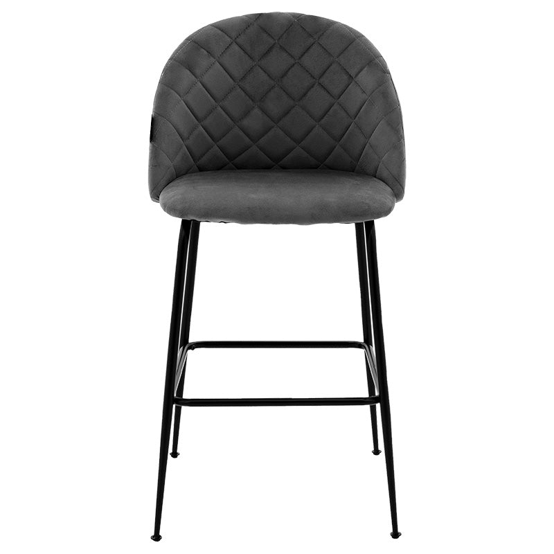 Bar Stool Kudos metal black legs-velve dark grey