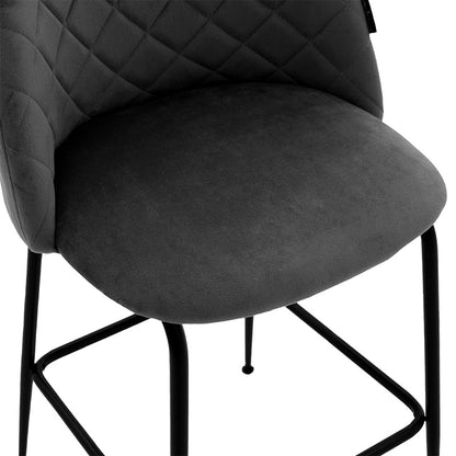 Bar Stool Kudos metal black legs-velve dark grey