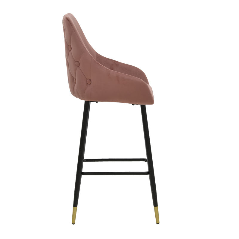 Bar Stool Lithe metal golden black legs-velvet rotten apple 47x44x98cm