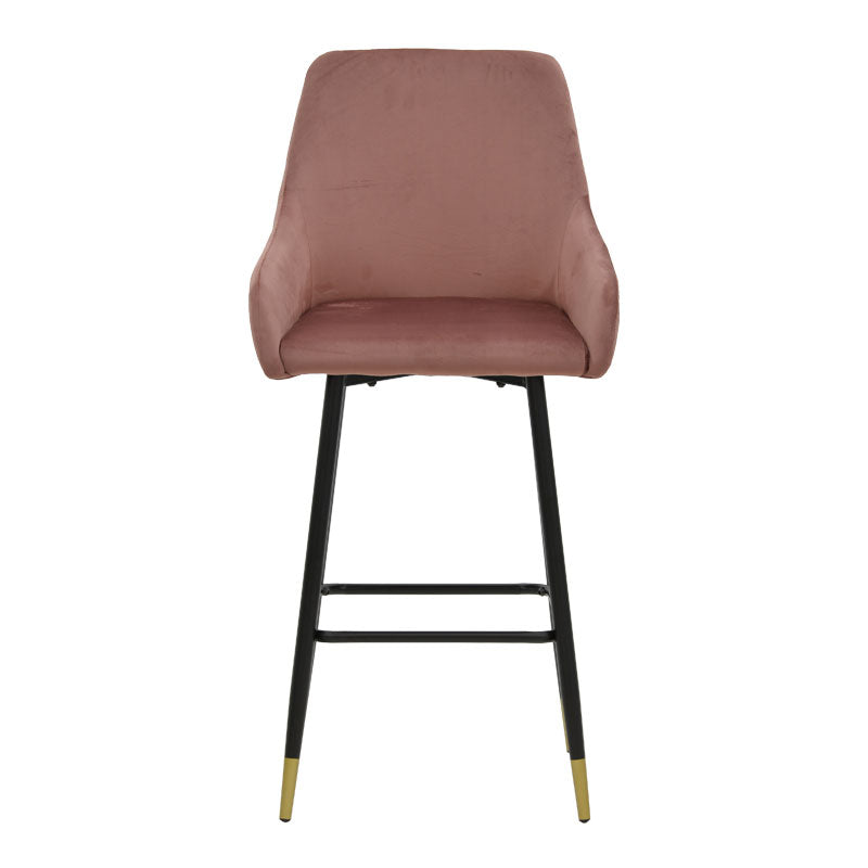 Bar Stool Lithe metal golden black legs-velvet rotten apple 47x44x98cm