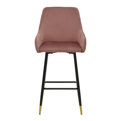 Bar Stool Lithe metal golden black legs-velvet rotten apple 47x44x98cm