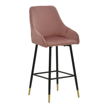 Bar Stool Lithe metal golden black legs-velvet rotten apple 47x44x98cm