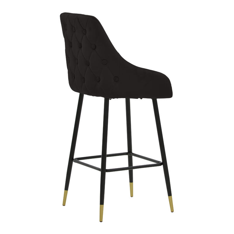 Bar Stool Lithe metal golden legs-velvet black 47x44x98cm