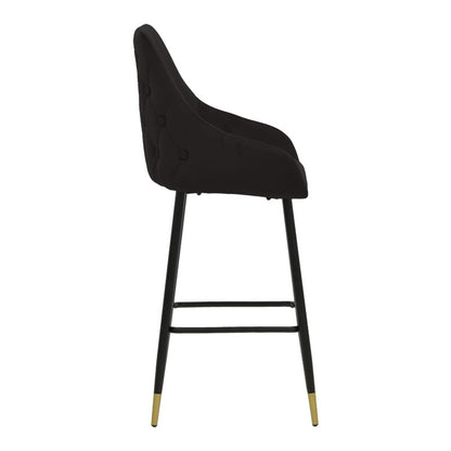 Bar Stool Lithe metal golden legs-velvet black 47x44x98cm