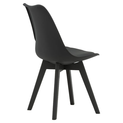 Chair Gaston pakoworld PP with PU color black - black leg wooden