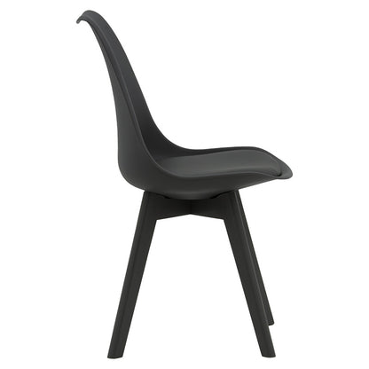 Chair Gaston pakoworld PP with PU color black - black leg wooden