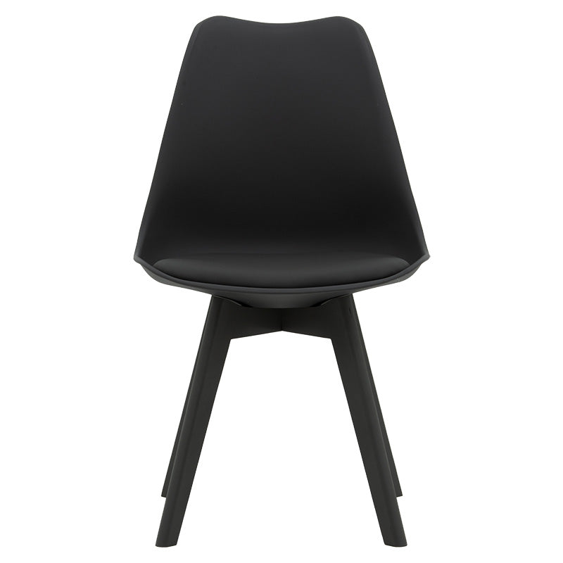 Chair Gaston pakoworld PP with PU color black - black leg wooden